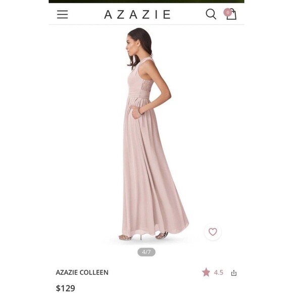 Chic Azazie Collin Bridesmaid Dress Plus Size  Size C   Waist 22 Steel Blue - Picture 3 of 10